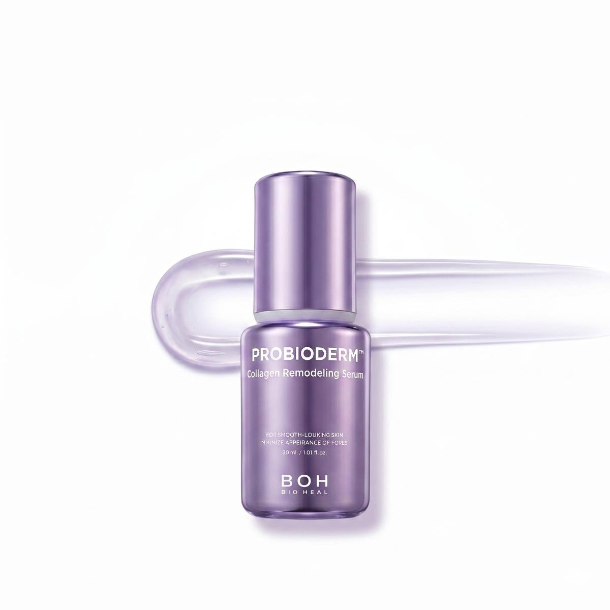 BIO HEAL BOH PROBIODERM™ Collagen Remodeling Serum 60ml – purple glass bottle with metallic cap, Korean anti-aging firming serum
