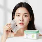 Asian woman with calm hydrated skin after SKINFOOD Cica Daily Mask, K-beauty skincare glow — Glow Ritual
