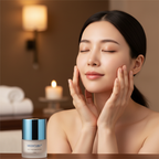 Asian woman gently patting MEDICUBE Zero Pore Serum 2.0 into skin for refined pore texture
