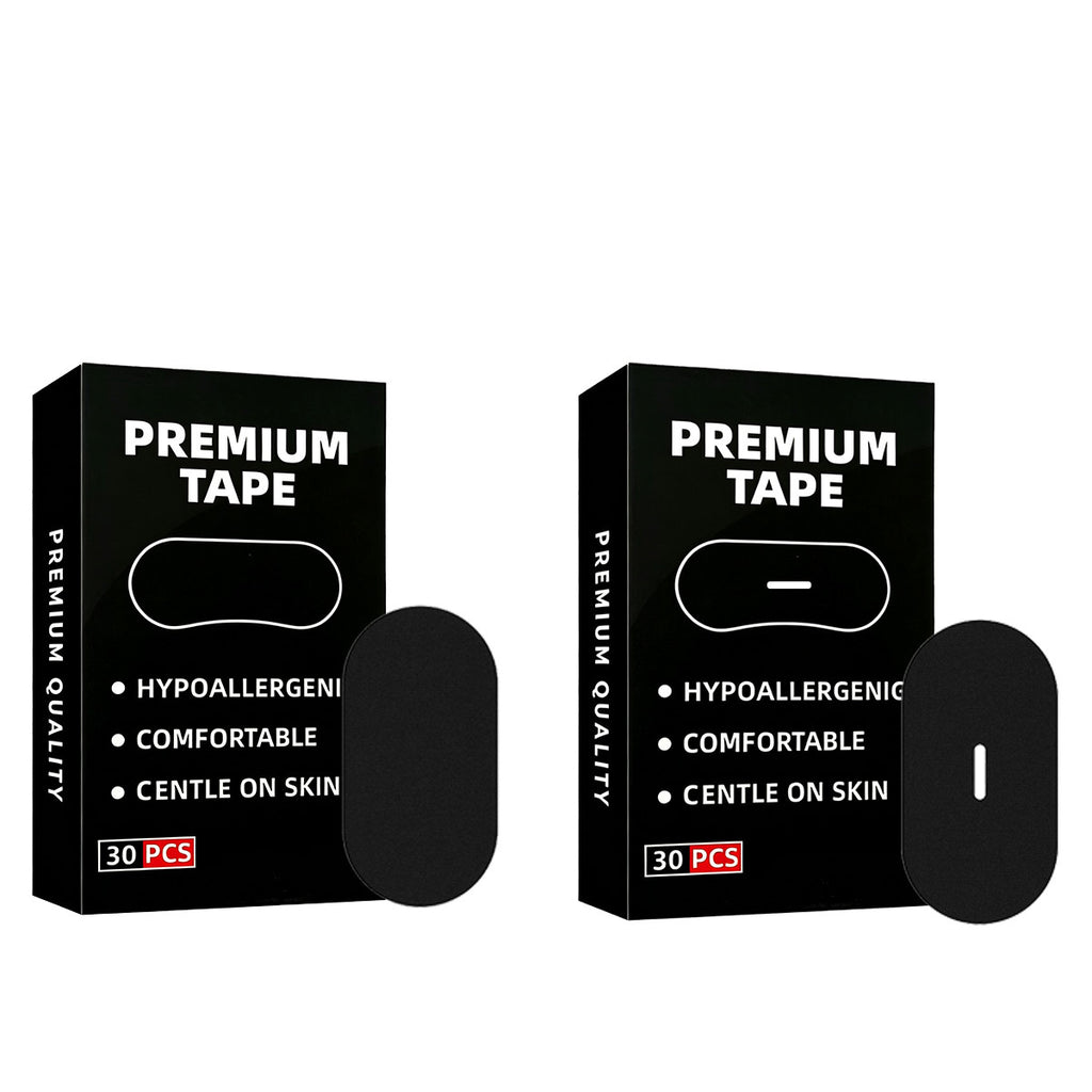 Mouth Tape for Sleep Breathing Correction Premium Tape black box — With Hole and Without Hole variants 30pcs — Glow Ritual

