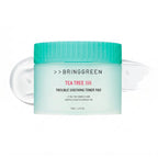 BRINGGREEN Tea Tree Cica Trouble Soothing Toner Pad 90 Pads — mint green container with teal lid on white background
