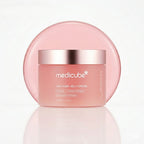 MEDICUBE Collagen Jelly Cream 110ml – pink jar with rose gold lid on clean background
