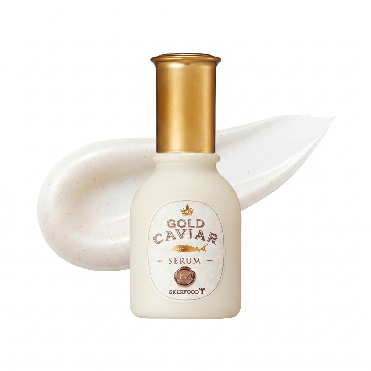 SKINFOOD Gold Caviar Serum 50ml – Anti-Aging Serum with Caviar Extract 800ppm & 24K Gold
