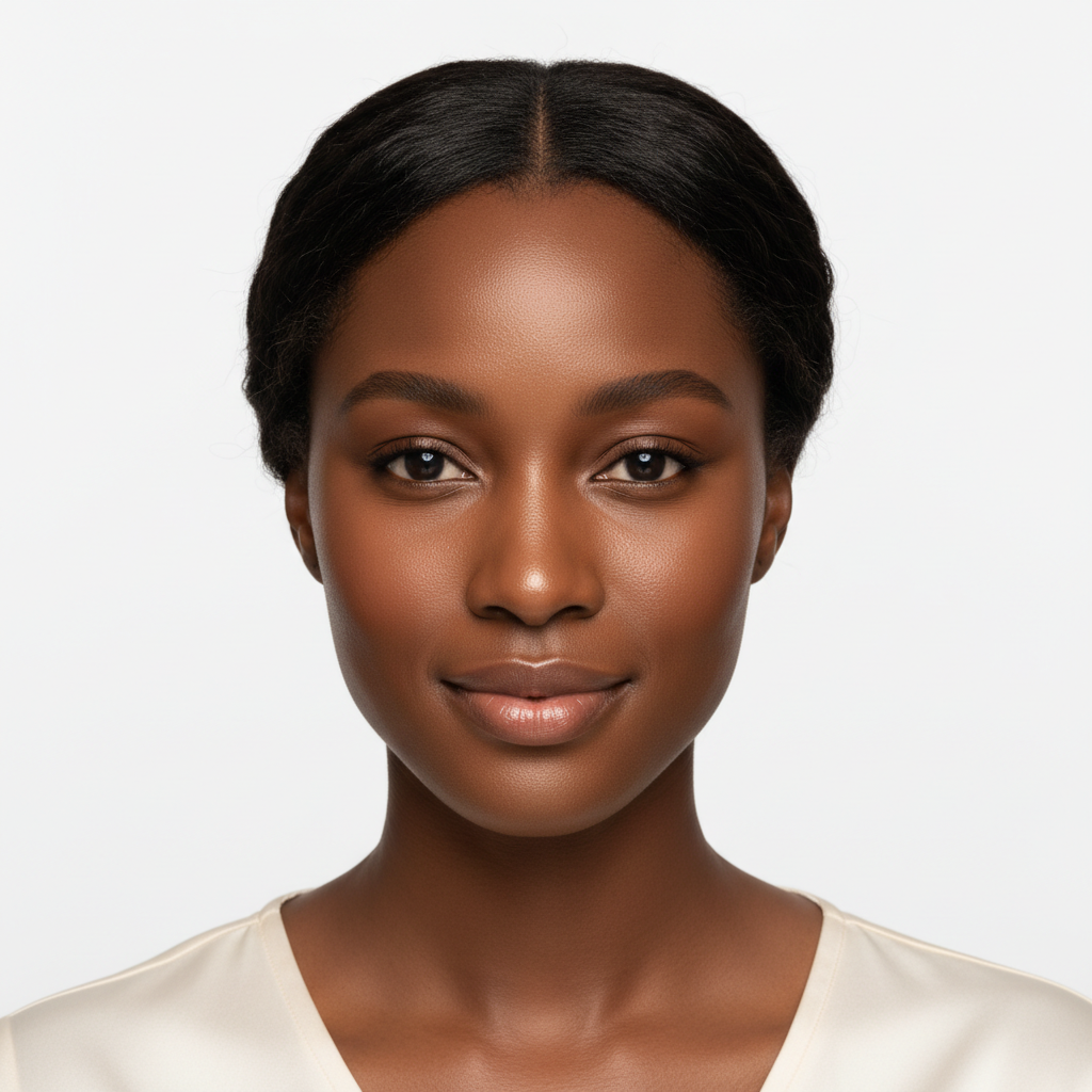 Black woman with calm radiant hydrated glowing skin after SKINFOOD Carrot Carotene Relief Cream — Glow Ritual
