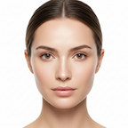 Western woman with radiant poreless skin looking at camera, clean beauty result after using SKINFOOD Cica BHA Serum
