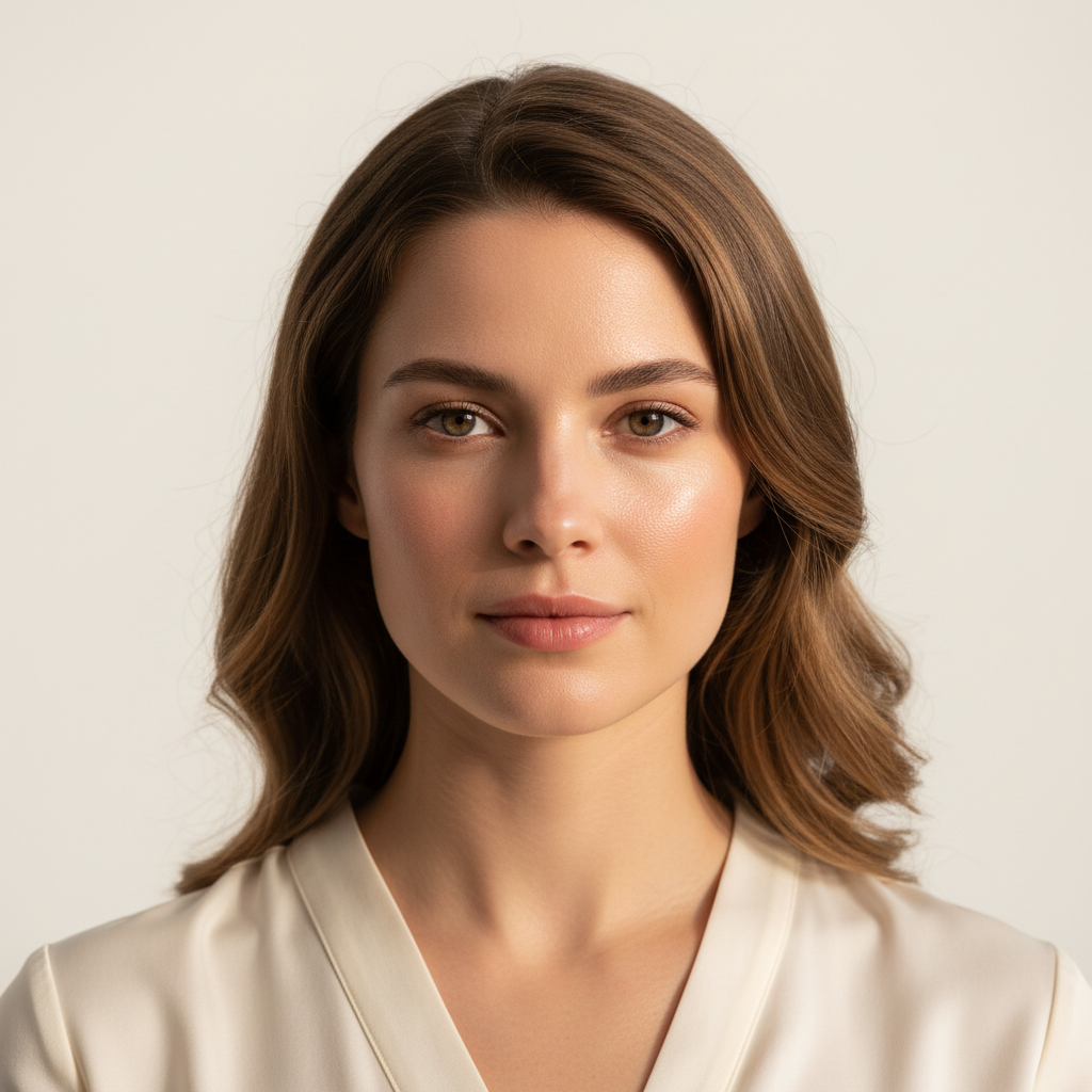 Western woman with refreshed dewy glowing skin after Eucerin Hyaluron Mist Spray — Glow Ritual
