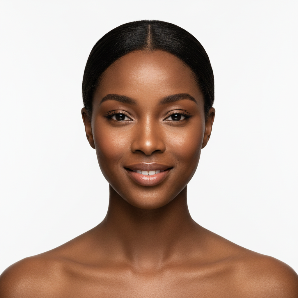 Black woman with even radiant glowing skin after Eucerin Even Radiance Moisturizer — Glow Ritual
