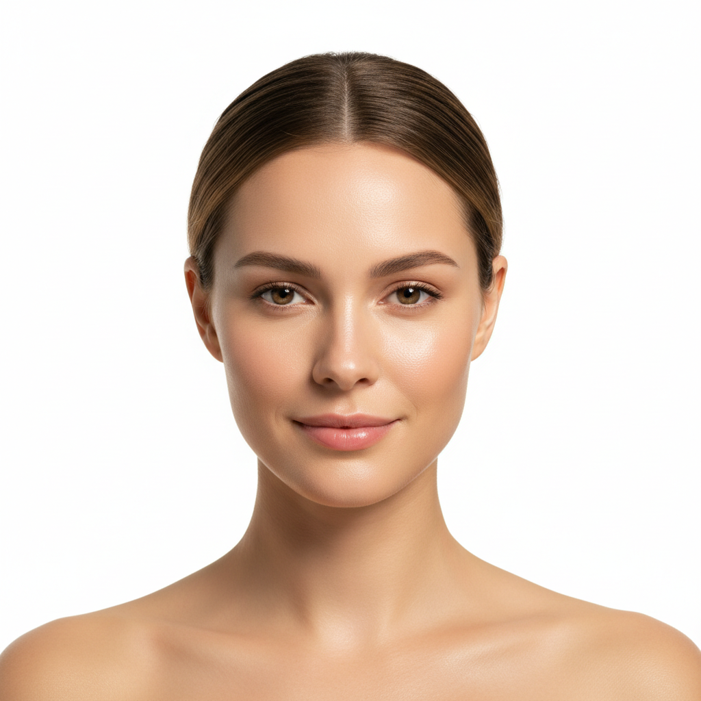 Western woman with fresh clean glowing skin after Eucerin Dermo Repair Solution Toner — Glow Ritual
