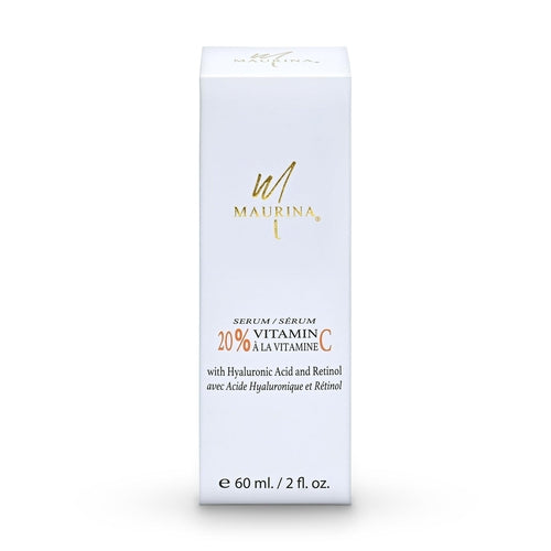 Maurina 20% Vitamin C Serum moisturizing texture and application, hydrating serum for brightening and anti-aging skincare
