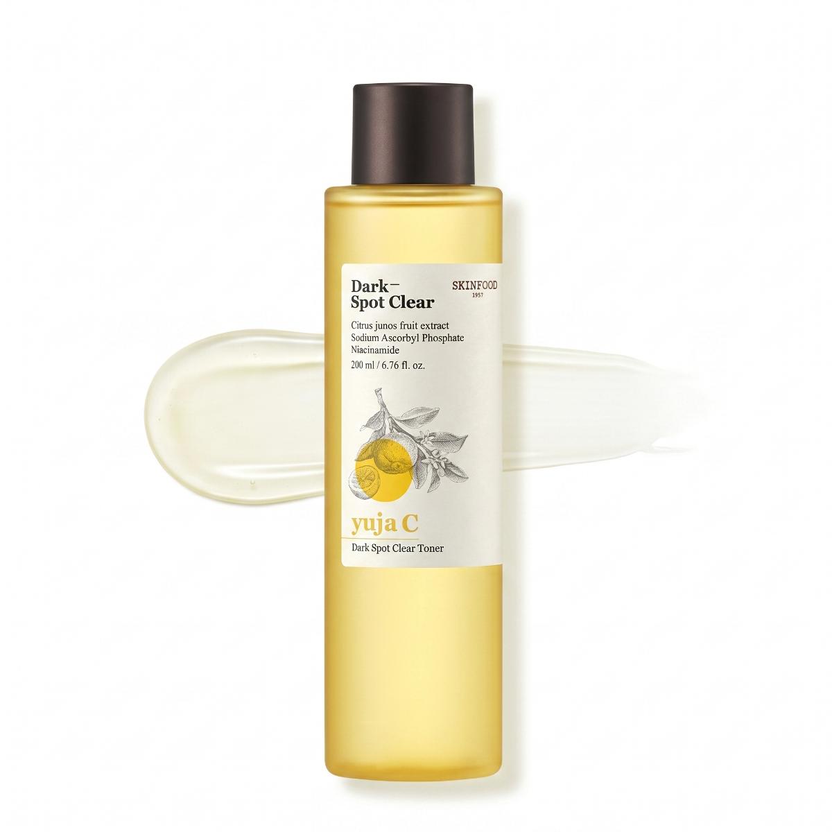 SKINFOOD Yuja C Dark Stop Clear Toner 200ml – Vitamin C Brightening Toner with Yuja Extract
