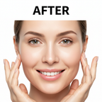 MEDICUBE Age-R Glutathione Glow Toner 140ml – Western model AFTER with visibly brighter radiant even skin tone after glutathione toner routine
