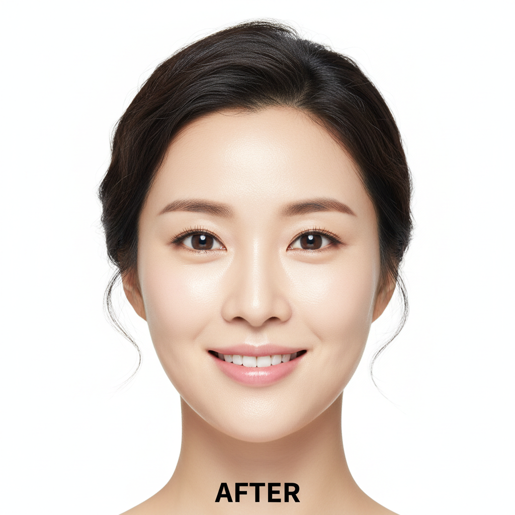 LANEIGE Water Bank Blue Hyaluronic Eye Cream 25ml – Korean model AFTER with radiant firm luminous skin and no dark circles after LANEIGE Water Bank Blue Hyaluronic Eye Cream
