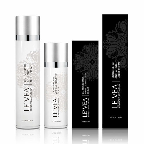 LE'VEA Age Perfect Anti-Aging Set — Night Repair Cream and Vitamin C Serum product shot

