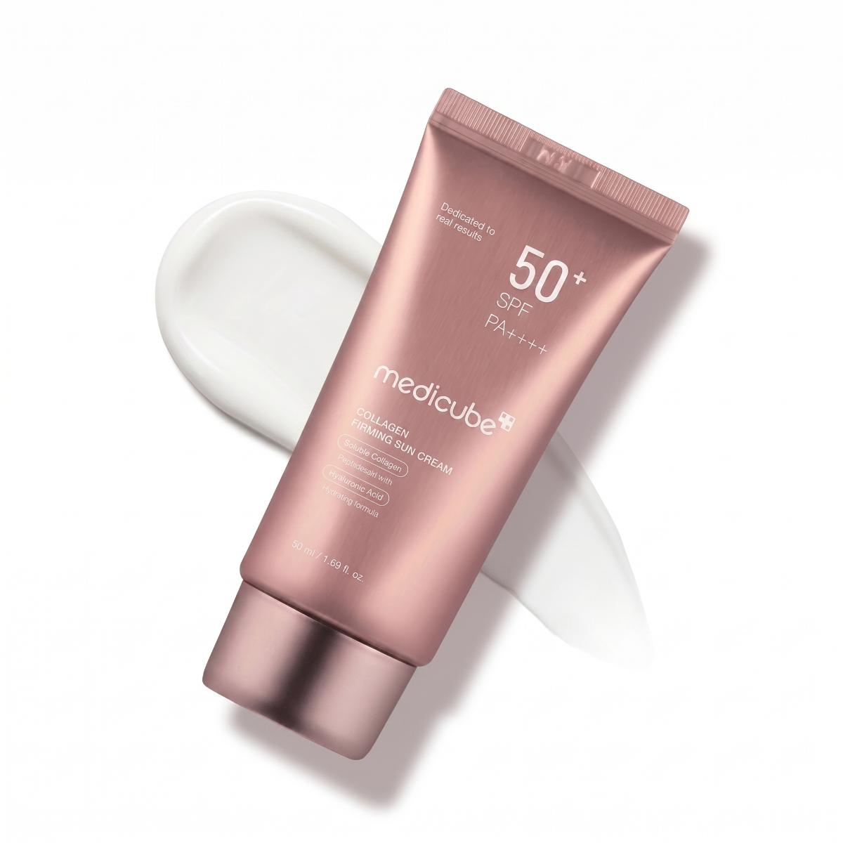MEDICUBE Collagen Framing Sun Cream 50ml – Firming Korean sunscreen with collagen for SPF protection, skin elasticity, and dewy radiant finish
