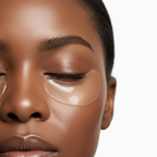 Black woman with Beauty of Joseon Revive Under Eye Patch hydrogel ginseng retinal eye patches lifestyle
