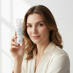 COSRX The Ceramide Skin Barrier Moisturizing Mist 120ml – Western model holding ceramide mist for instant hydration and skin barrier moisturizing routine
