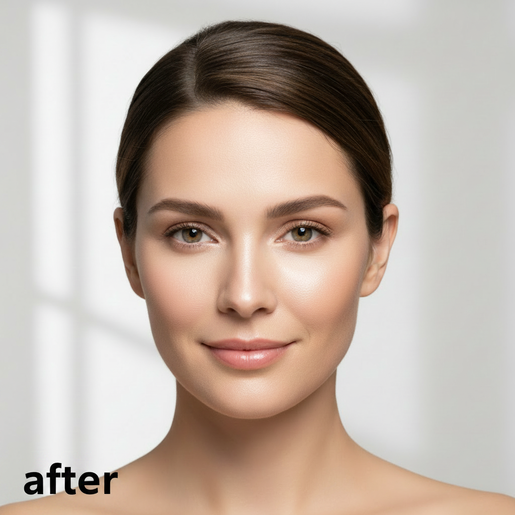 COSRX Advanced Snail Peptide Eye Cream 25ml – Western model AFTER with visibly brighter smooth under-eye area and youthful radiant skin
