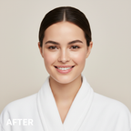 Western female model after using COSRX Low pH Good Morning Gel Cleanser - fresh, balanced and radiant skin with a healthy natural glow, Korean skincare result
