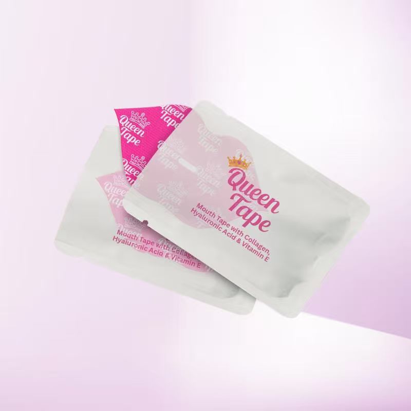 Queen Tape Royal Plump Edition 30 patches pouch and individual lip-shaped mouth tape — hydrating sleep tape with collagen and hyaluronic acid
