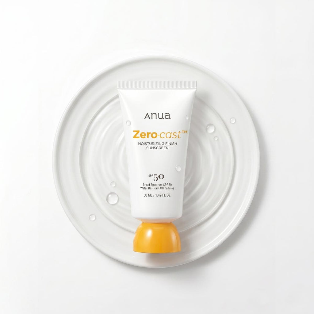 Anua Zero-Cast Moisturizing Finish Sunscreen 50ml – Lightweight Korean sunscreen with zero white cast for daily moisturizing sun protection
