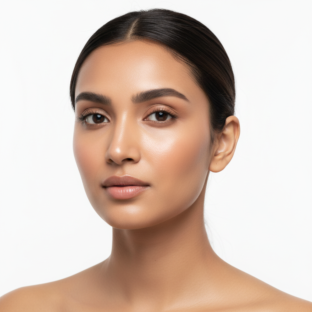Beauty of Joseon Dynasty Cream – Indian woman with glowing radiant hydrated skin after Ginseng and Ceramide moisturizer treatment
