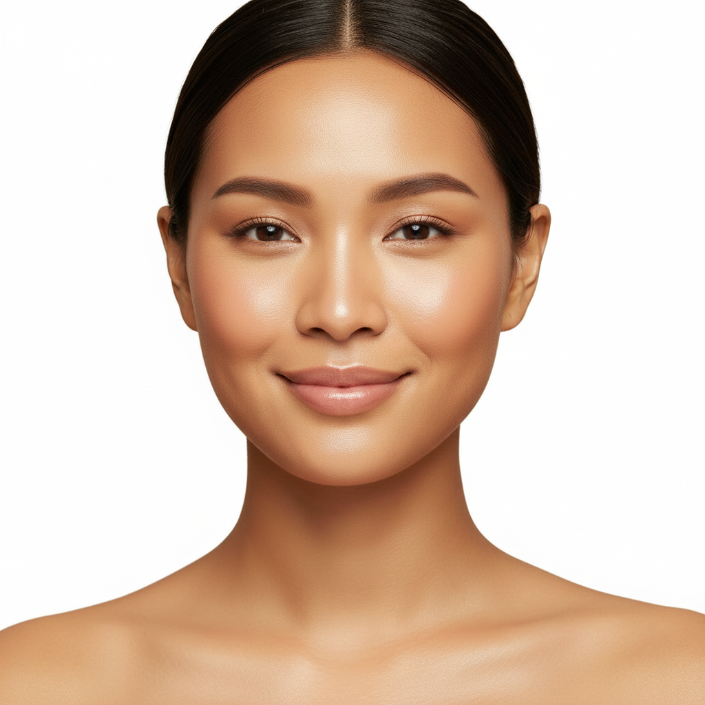 Filipino woman with clear glowing skin after using SKINFOOD Royal Honey 100 Hour Moisture Cream
