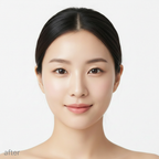 COSRX Advanced Snail Radiance Dual Essence 80ml – Korean model AFTER with flawless dewy skin transformation after K-beauty essence treatment
