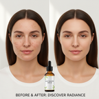 COSRX Vitamin C 23 Serum – Western model showing dark spot treatment results with vitamin C brightening serum
