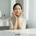 Korean woman in her 30s – AFTER using MEDICUBE Collagen Jelly Cream, visibly firmer brighter lifted skin

