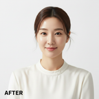 Anua Zero-Cast Moisturizing Finish Sunscreen 50ml – Korean model AFTER with hydrated smooth radiant skin after zero white cast moisturizing sunscreen
