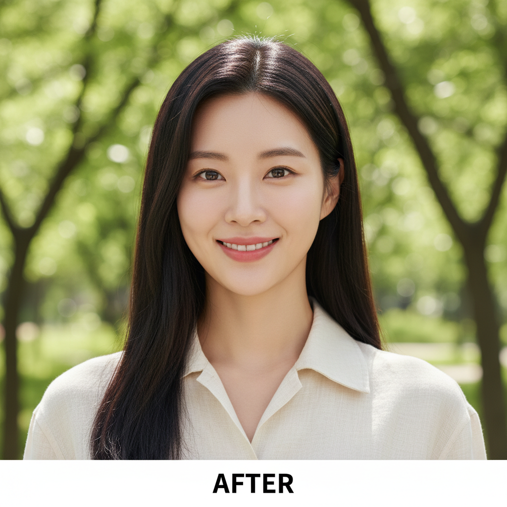 LANEIGE Water Bank Blue Tone-up Sunscreen 50ml – Korean model AFTER with glowing luminous even skin tone after Water Bank blue tone-up sunscreen routine

