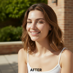 LANEIGE Radian-C Sun Cream SPF50+ PA++++ 50ml – Western model AFTER with glowing radiant even skin tone after Radian-C Vitamin C sun cream SPF50+ routine
