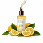 Golden Yuja C serum drop from dropper with fresh yuzu citrus — SKINFOOD Vitamin C serum texture
