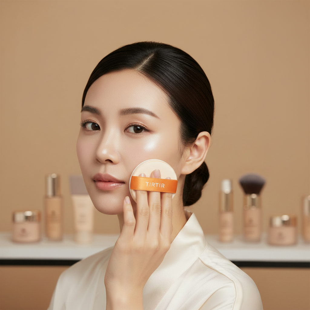 TIRTIR Ai Filter Cushion – Korean model full face with oval puff
