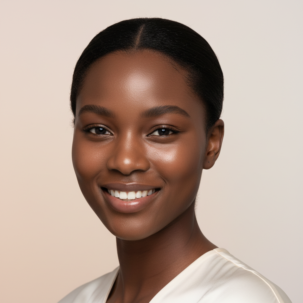 VT PDRN Daily Mask 30 Sheets – Black woman with clear glowing skin after PDRN ceramide mask treatment, confident radiant complexion
