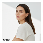 COSRX Airy-Light Invisible Sun Stick SPF50+ PA++++ 19g – Western model AFTER with clear smooth dewy skin after invisible sun stick SPF50+ application
